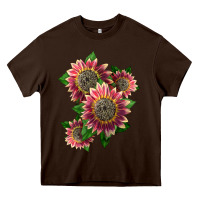 Chocolate Brown 4 crimson blaze sunflower Heavy Core Tee - LillyAllenDesigns