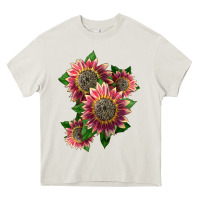 Cream 4 crimson blaze sunflower Heavy Core Tee - LillyAllenDesigns