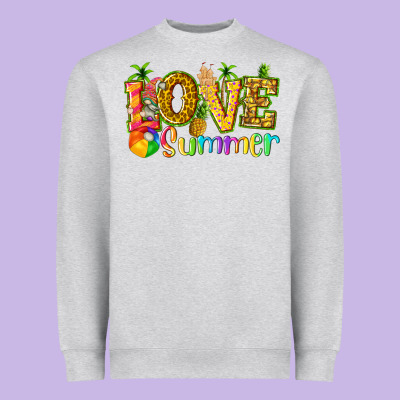 Love Summer With Pineapple Heavyweight Sweatshirt Designed By Texasbilliewilder