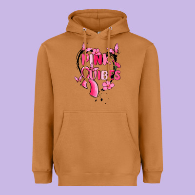Pink Vibes Heavyweight Hoodie Designed By Maliassmallbusiness