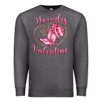 Charcoal Heather howdy valentine Premium Sweatshirt - MaliasSmallBusiness