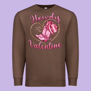 Howdy Valentine Premium Sweatshirt Designed By Maliassmallbusiness