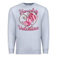 Heather Grey howdy valentine Premium Sweatshirt - MaliasSmallBusiness