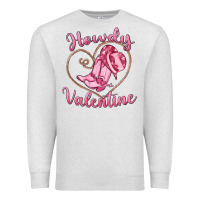 Oatmeal Heather howdy valentine Premium Sweatshirt - MaliasSmallBusiness