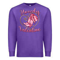 Purple howdy valentine Premium Sweatshirt - MaliasSmallBusiness