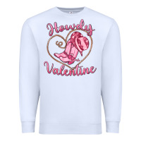 White howdy valentine Premium Sweatshirt - MaliasSmallBusiness