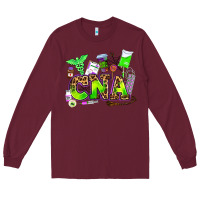 Burgundy cna halloween Long Sleeve Tee - AdoDesignShop