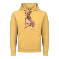 Vintage Mustard brown pitbull Vintage Hoodie - RanaPortraitStore