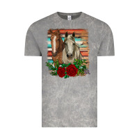 Cloud Rock horses with roses Vintage Tee - RanaPortraitStore