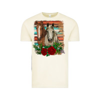 Vintage Arctic horses with roses Vintage Tee - RanaPortraitStore