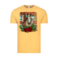 Vintage Mustard horses with roses Vintage Tee - RanaPortraitStore