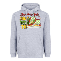 Heather Grey stepping into juneteenth Heavyweight Hoodie - MaliasSmallBusiness