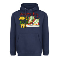 Navy stepping into juneteenth Heavyweight Hoodie - MaliasSmallBusiness