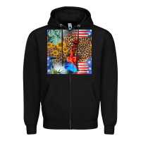 Black statue of liberty american flag Zipper Hoodie - BundleAndBundleShop