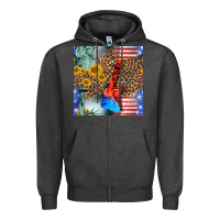 Charcoal Heather statue of liberty american flag Zipper Hoodie - BundleAndBundleShop