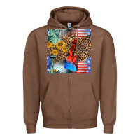 Chestnut statue of liberty american flag Zipper Hoodie - BundleAndBundleShop