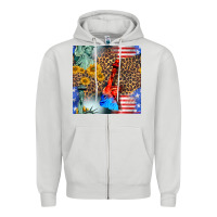 Dove Grey statue of liberty american flag Zipper Hoodie - BundleAndBundleShop