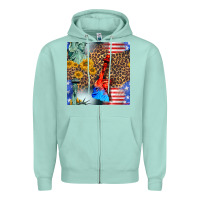 Seafoam statue of liberty american flag Zipper Hoodie - BundleAndBundleShop