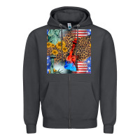 Smoke statue of liberty american flag Zipper Hoodie - BundleAndBundleShop