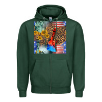 Sports Green statue of liberty american flag Zipper Hoodie - BundleAndBundleShop