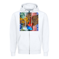 White statue of liberty american flag Zipper Hoodie - BundleAndBundleShop