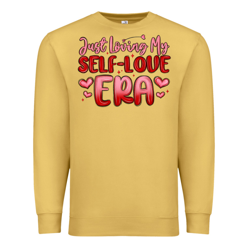 Just Loving My Self Love Era Premium Sweatshirt by MaliasSmallBusiness | Teevron