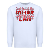 White just loving my self love era Premium Sweatshirt - MaliasSmallBusiness