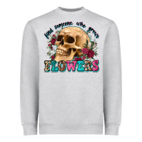 Heather Grey find someone who grows flowers Heavyweight Sweatshirt - Zillion Design Studio