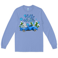Colony Blue hello winter with sniwman and  truck Long Sleeve Tee - AdoDesignShop