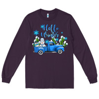 Plum hello winter with sniwman and  truck Long Sleeve Tee - AdoDesignShop