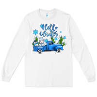 White hello winter with sniwman and  truck Long Sleeve Tee - AdoDesignShop