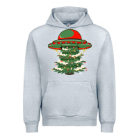 Heather Grey Ufo Christmas Pine Tree Urban Hoodie - Bettercallsaul
