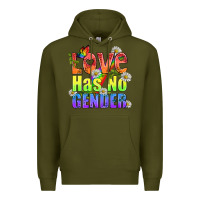 Army Green Love Has No Gender Pride Lgbtq Premium Hoodie - BundleAndBundleShop