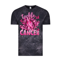 Cloud Black Tackle Cancer with Sunflower Vintage Tee - texasbilliewilder