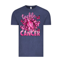 Vintage Denim Tackle Cancer with Sunflower Vintage Tee - texasbilliewilder