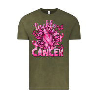 Vintage Olive Tackle Cancer with Sunflower Vintage Tee - texasbilliewilder
