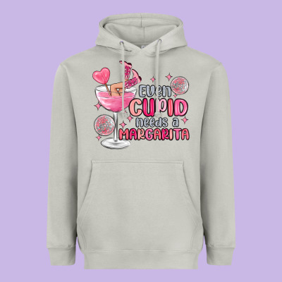 Even Cupid Needs A Margarita Heavyweight Hoodie Designed By Maliassmallbusiness