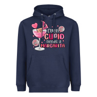 Navy even cupid needs a margarita Heavyweight Hoodie - MaliasSmallBusiness