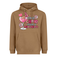 Toasted Coconut even cupid needs a margarita Heavyweight Hoodie - MaliasSmallBusiness