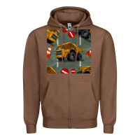 Chestnut dump truck seamles pattern Zipper Hoodie - BundleAndBundleShop