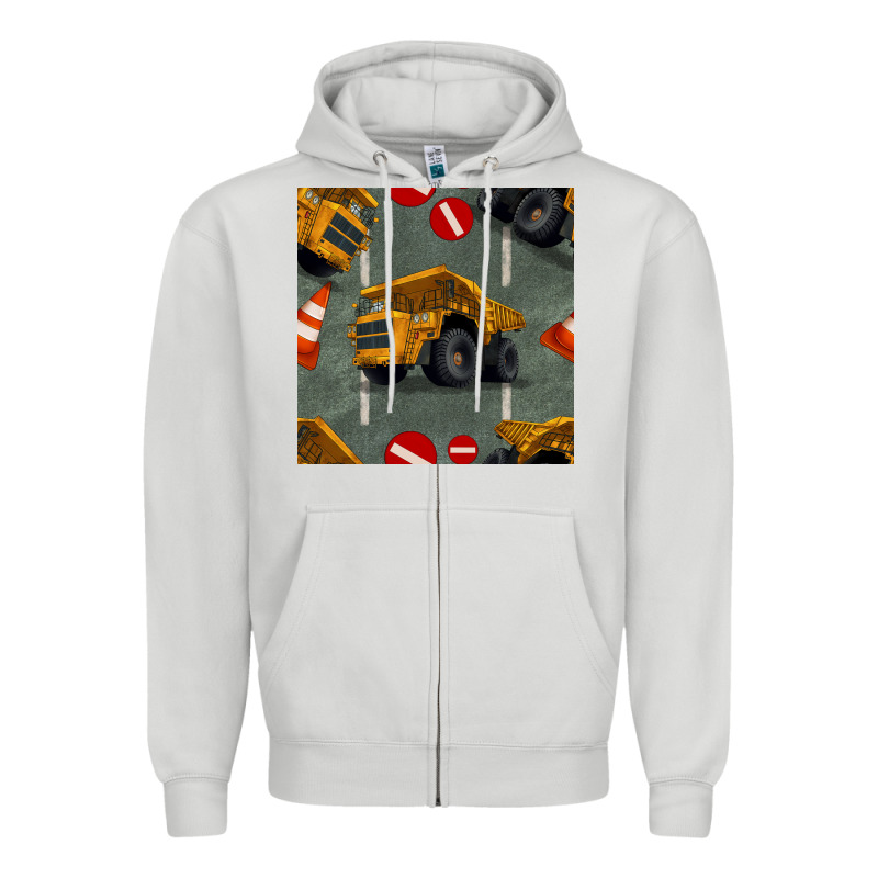 Dump Truck Seamles Pattern Zipper Hoodie by BundleAndBundleShop | Teevron