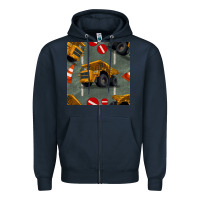 Navy dump truck seamles pattern Zipper Hoodie - BundleAndBundleShop