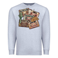 Heather Grey 90s country cassette tapes Premium Sweatshirt - MaliasSmallBusiness