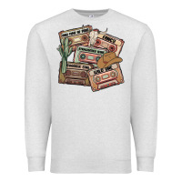 Oatmeal Heather 90s country cassette tapes Premium Sweatshirt - MaliasSmallBusiness