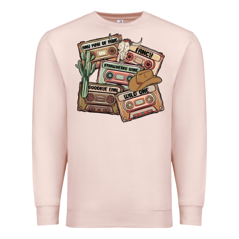 90s Country Cassette Tapes Premium Sweatshirt by MaliasSmallBusiness | Teevron