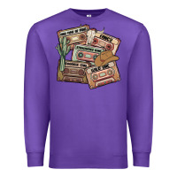 Purple 90s country cassette tapes Premium Sweatshirt - MaliasSmallBusiness