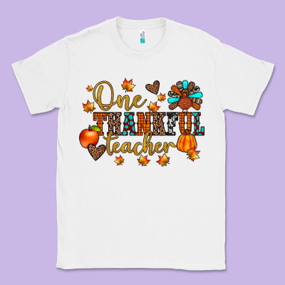 One Thankful Teacher Classic Tee Designed By Jahusdesignshop