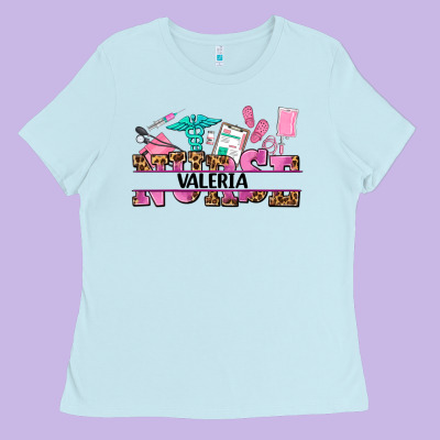 Nurse Custom Name Ladies Tee Designed By Adodesignshop