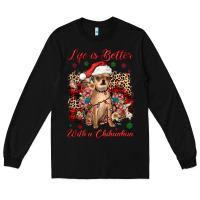 Black christmas life is better with a chihuahua Long Sleeve Tee - JahusDesignShop