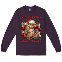 Plum christmas life is better with a chihuahua Long Sleeve Tee - JahusDesignShop